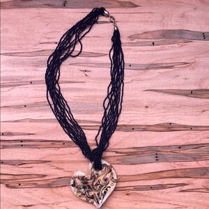 Elegant Heart Pendant Necklace - Multicolor